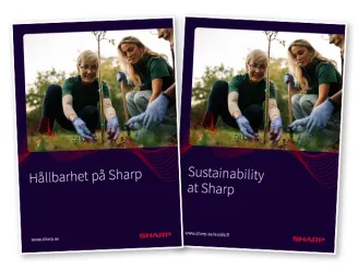 Hållbarhet på Sharp broschyr