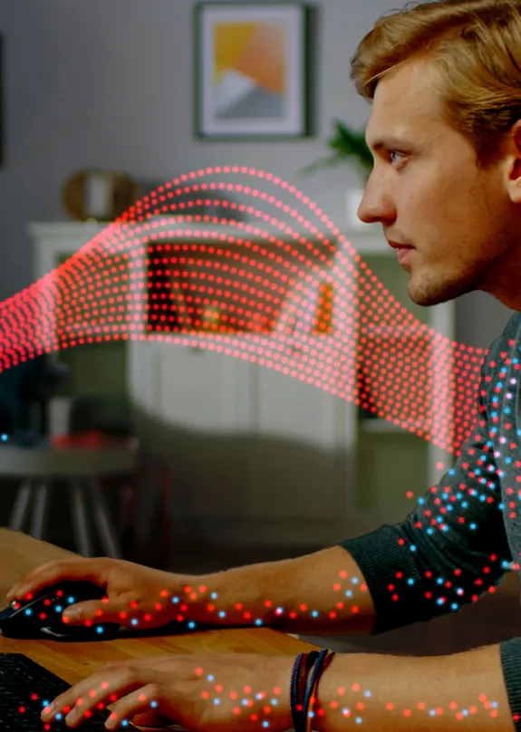 Man working on a computer using photoshop